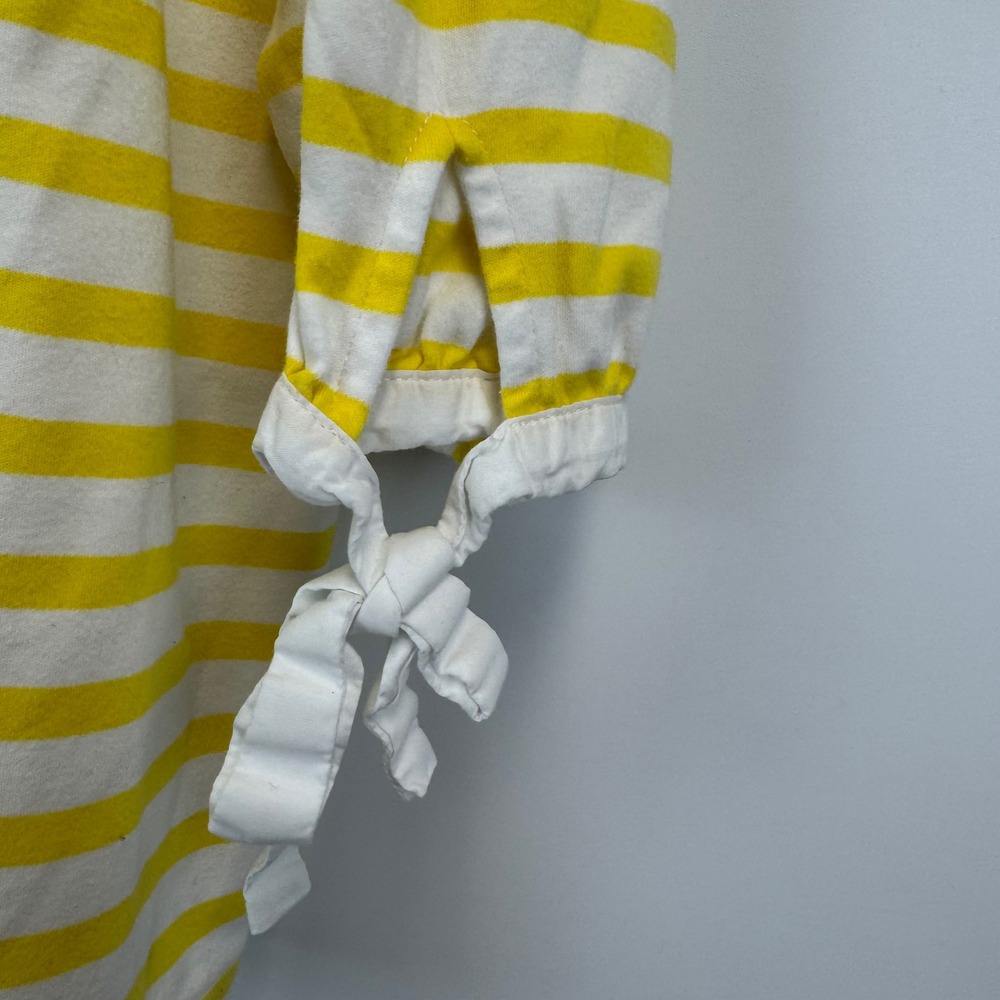 Talbots Woman Yellow White Striped Funnel Neck Tie Cuff‎ Cotton Top 3X VN4900 - Picture 8 of 14